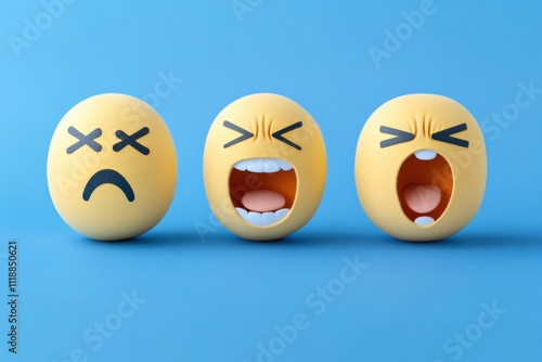 Wallpaper Mural Expressions of emotion yellow egg faces studio setting photography vibrant colors close-up perspective playful concept Torontodigital.ca