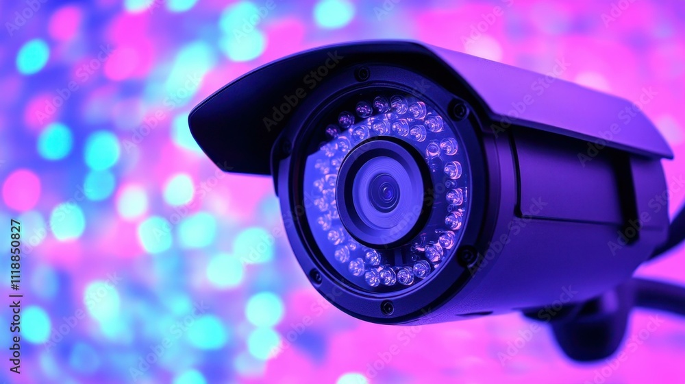 Modern Tech Gadgets A smart home security camera with motion detection and two-way audio Isolated solo on plain background One main object Modern Tech Gadgets A smart home security camera with motion detection and two-way audio Isolated solo on plain background One main object
