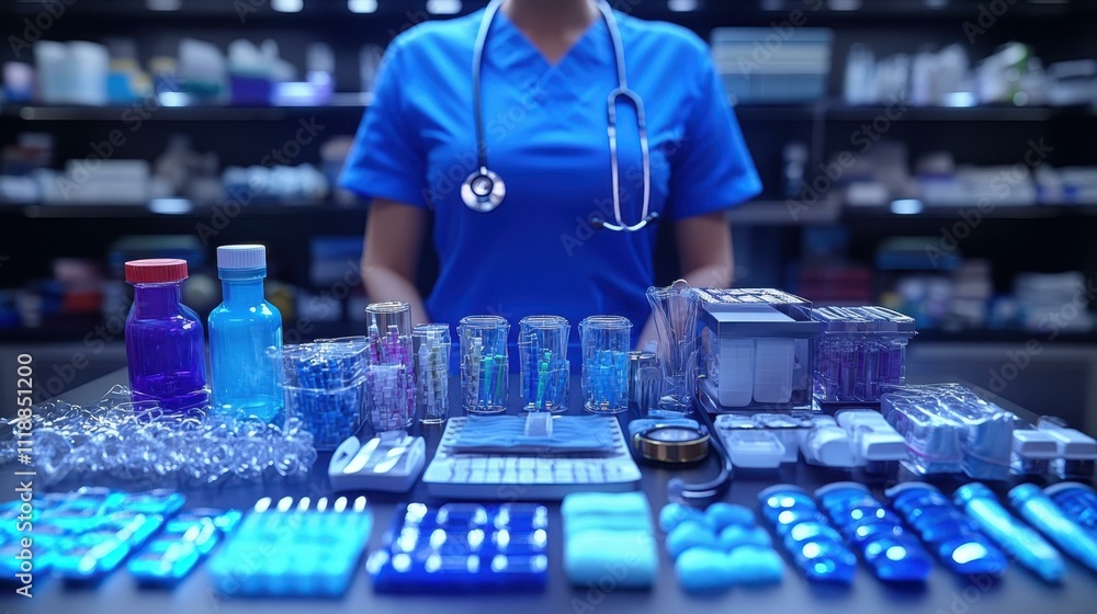 Professional Uniformed Workers A nurse in scrubs with a stethoscope and medical supplies Isolated solo on plain background One main object high quality very detailed Professional image Professional Uniformed Workers A nurse in scrubs with a stethoscope and medical supplies Isolated solo on plain background One main object high quality very detailed Professional image