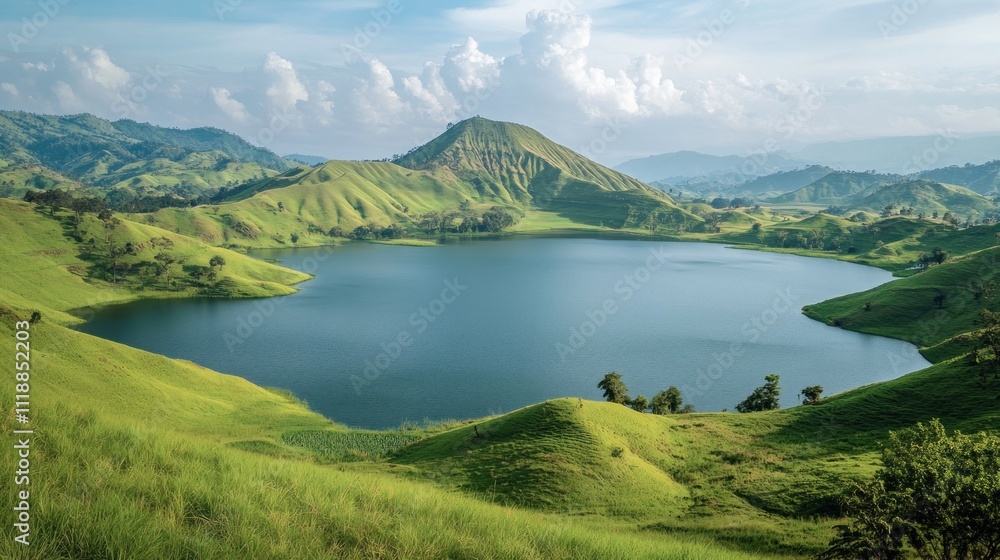 Serene Mountain Lake Landscape Serene Mountain Lake Landscape