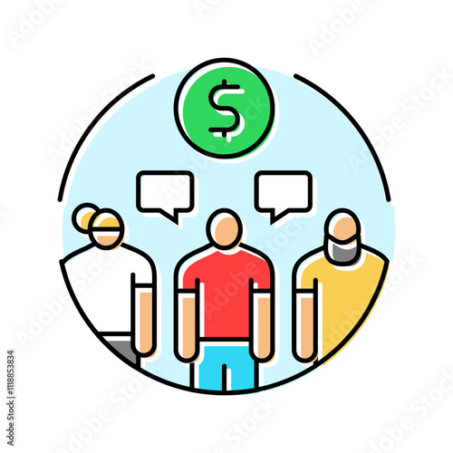 collusion money business cash color icon vector. collusion money business cash sign. isolated symbol illustration