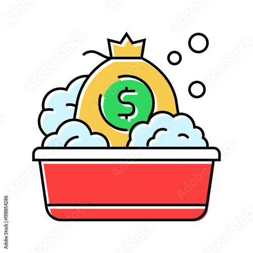 money laundering business cash color icon vector. money laundering business cash sign. isolated symbol illustration