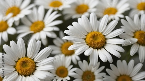 Chamomile flower pattern with soft shadows