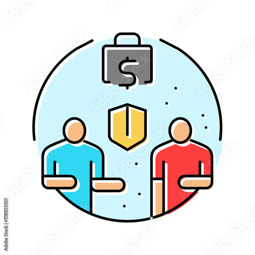 patronage money business cash color icon vector. patronage money business cash sign. isolated symbol illustration