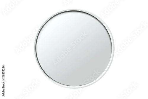. Mirror round isolated. Realistic round mirror frame 