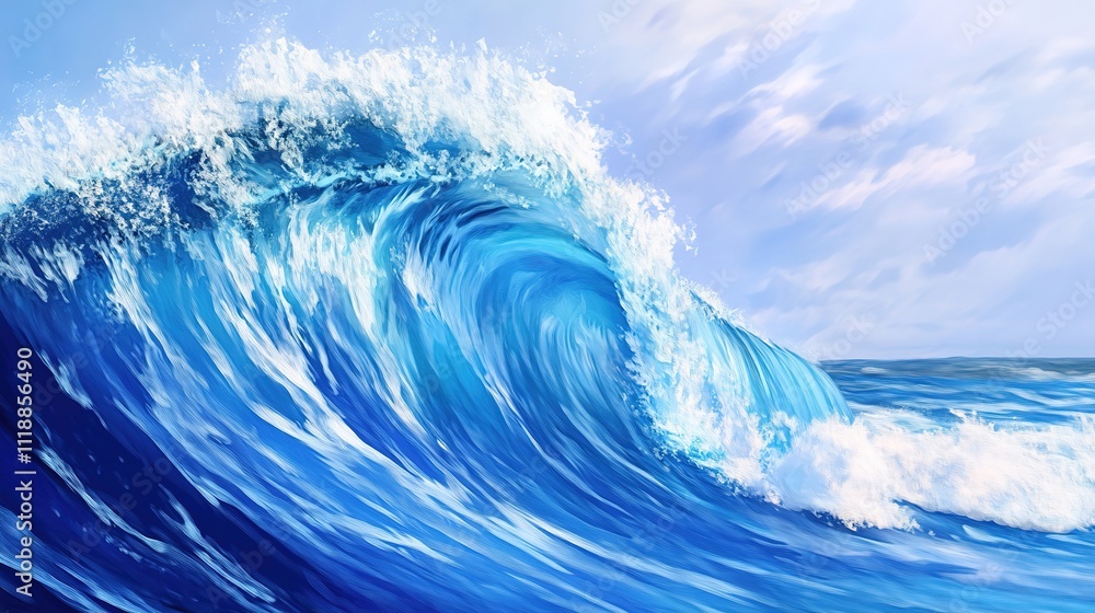 Blue Wave Background for Business Banner - Modern and Eye-Catching Blue Wave Background for Business Banner - Modern and Eye-Catching