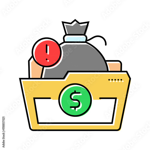 slush fund money business cash color icon vector. slush fund money business cash sign. isolated symbol illustration