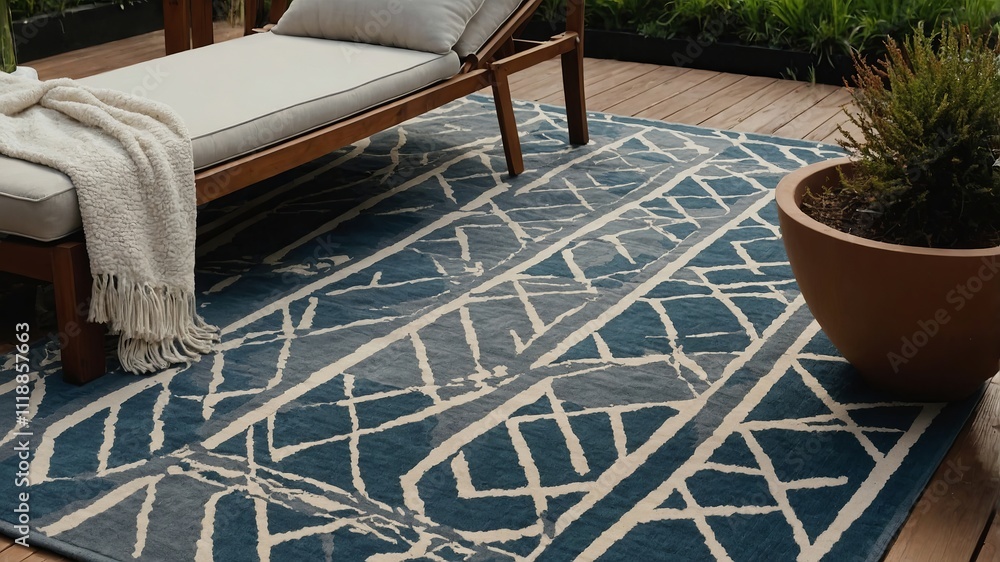 Obraz premium Contemporary outdoor rug in modern stylish design