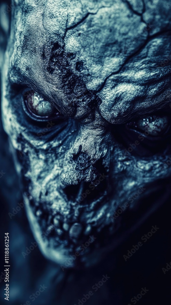 Close Up Of A Horrific Zombie Creature Face Close Up Of A Horrific Zombie Creature Face