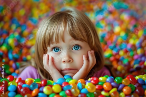 Children Surrounded by Sweets and Candies