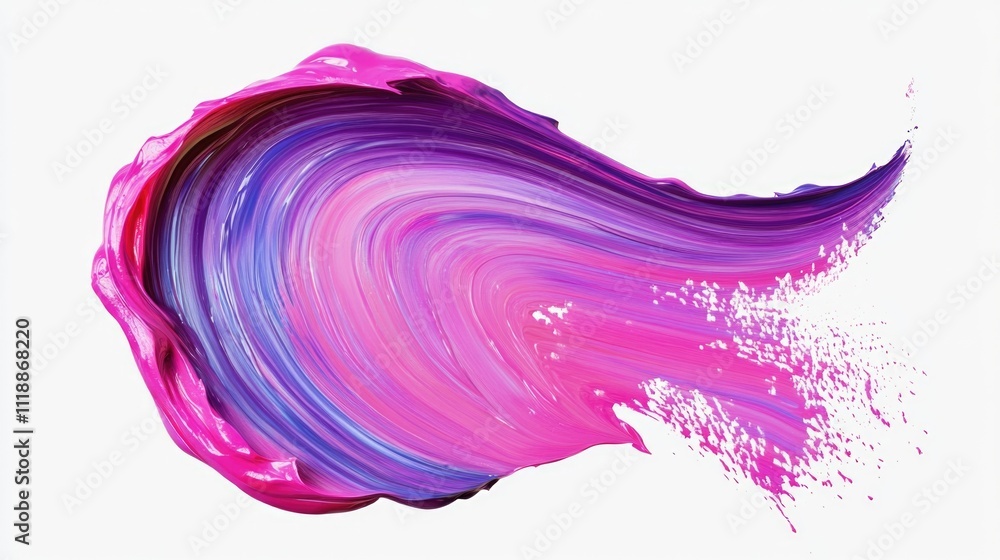 Vibrant splash of pink and purple paint on a white background with brush strokes creating a dynamic impression. Vibrant splash of pink and purple paint on a white background with brush strokes creating a dynamic impression.