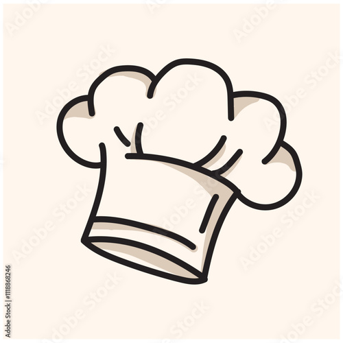 Uniform caps kitchen staff With illustration style doodle