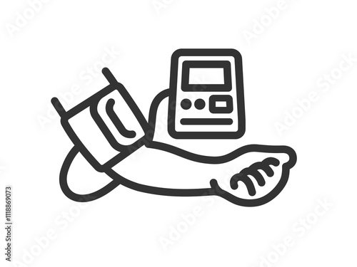 Obraz na płótnie 血圧を測定する人のアイコン（線画）のイラスト