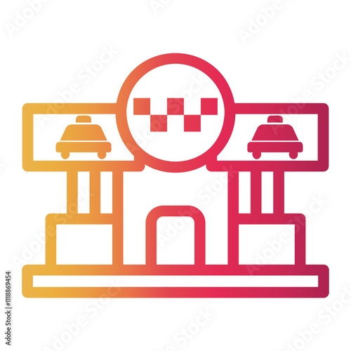 taxi Line Gradient Icon