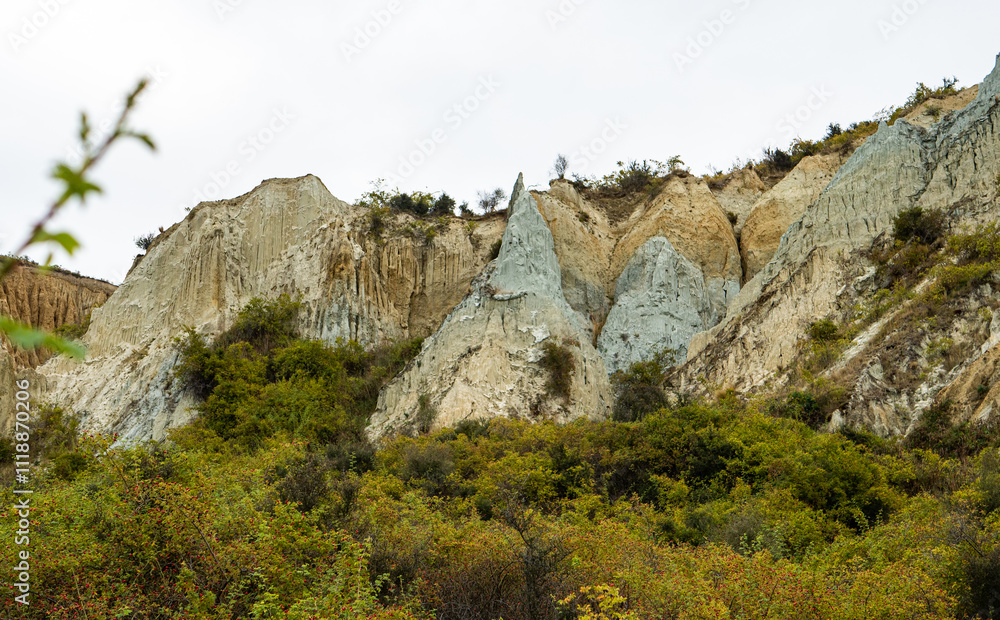 Fototapeta premium Clay cliffs in omarama new zealand natural beauty geological interest 