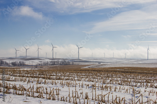 wind turbines in winter