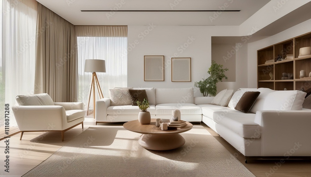 Fototapeta premium Creating a stylish gallery wall in living rooms