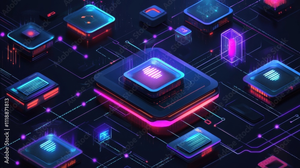 Cyberpunk Tech Circuit Board Background Cyberpunk Tech Circuit Board Background