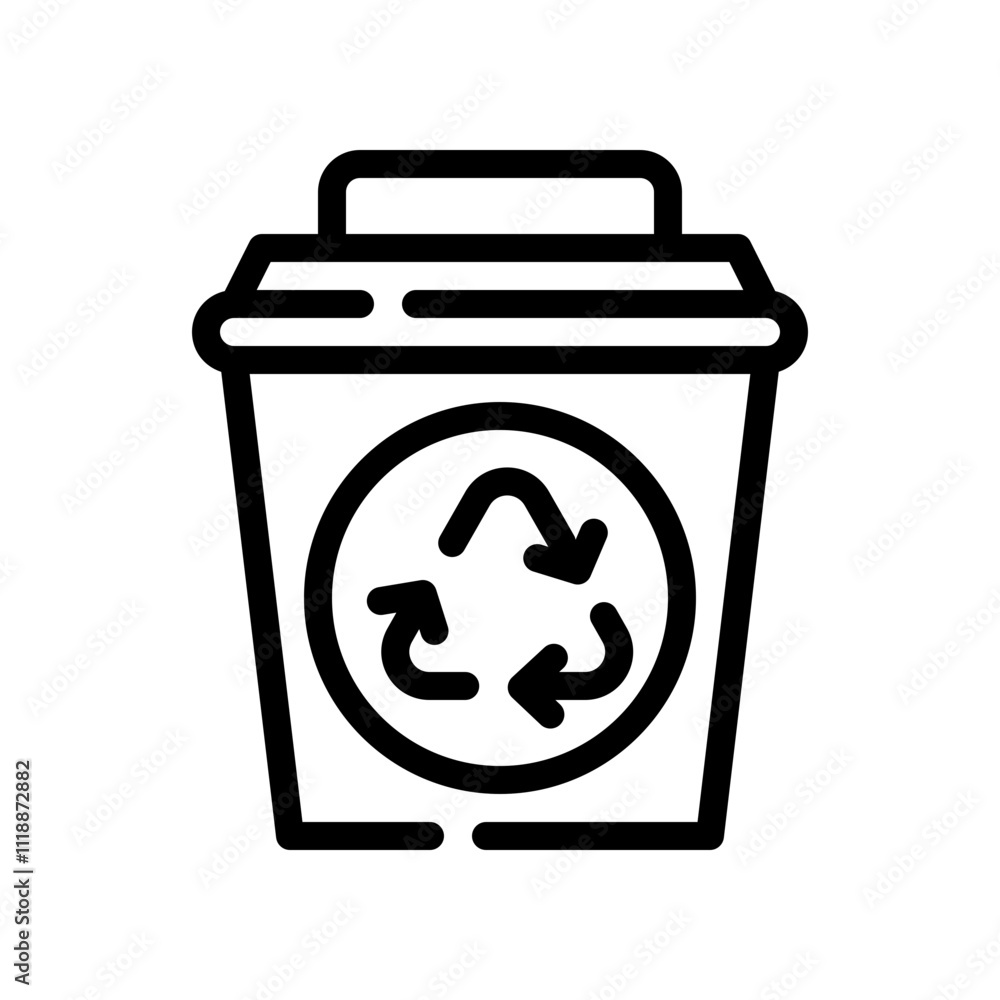 recycling line icon recycling line icon