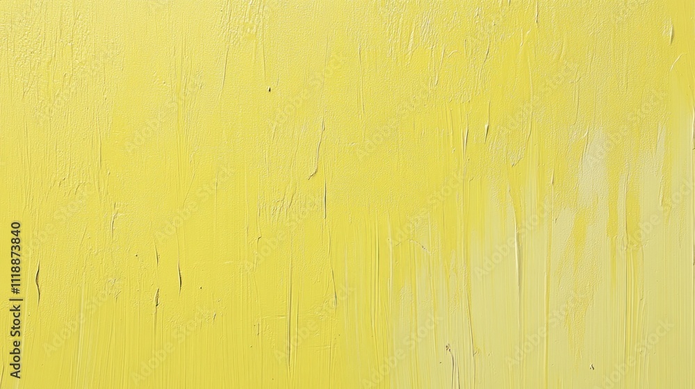 Fototapeta premium Abstract yellow textured background with paint streaks and drips.