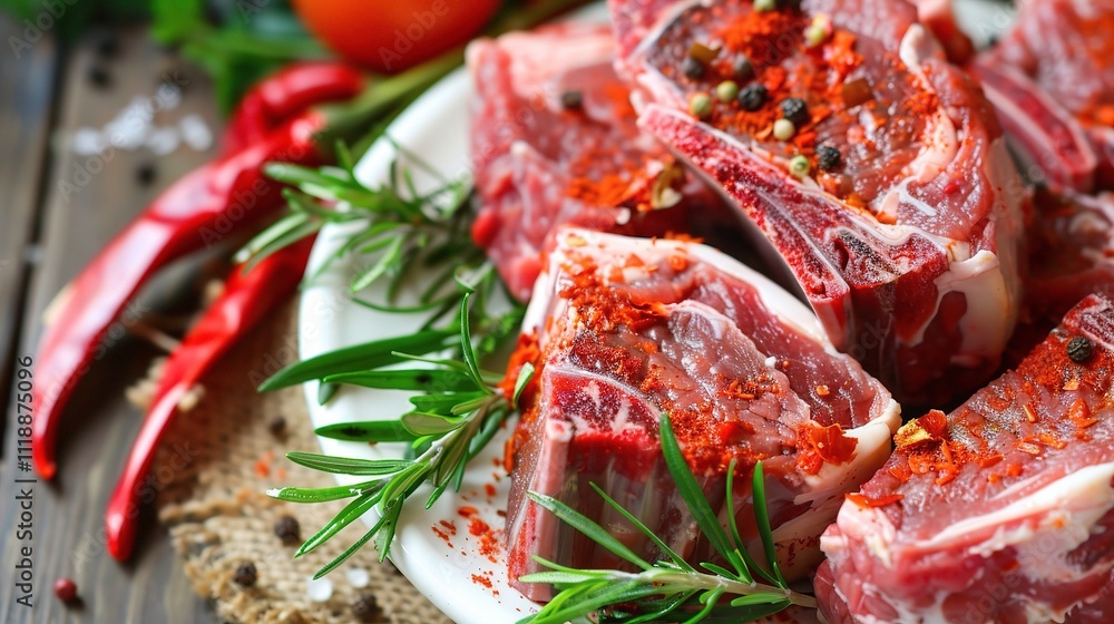 Spicy Beef Chop, A Tasty and Flavorful Cut of Beef with a Kick of Spice, Ideal for a Satisfying Meal Spicy Beef Chop, A Tasty and Flavorful Cut of Beef with a Kick of Spice, Ideal for a Satisfying Meal
