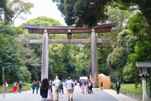 明治神宮　一の鳥居　Meiji Jingu a Shinto Shrine, Tokyo