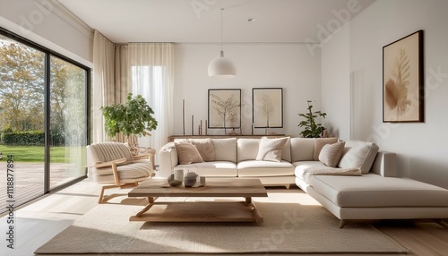 Creating a Welcoming Environment in White and Neutral Living Room
