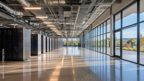 Modern Server Room with Panoramic Views