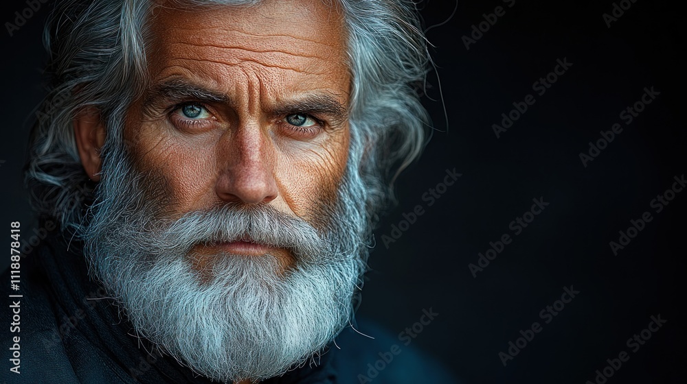 Portrait of a Mature Man with Gray Hair and Beard Portrait of a Mature Man with Gray Hair and Beard