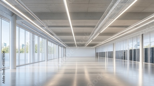 Wallpaper Mural Modern Spacious Office Interior Design: Open Plan Workspace with Natural Light Torontodigital.ca