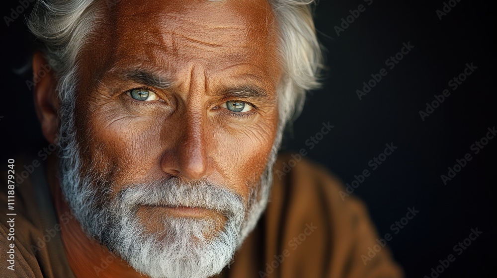 Portrait of a Mature Man with Silver Hair and Beard Portrait of a Mature Man with Silver Hair and Beard