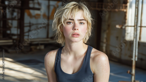 A fatigued young blonde dancer, worn out from a demanding rehearsal, pauses briefly to rest and recover her energy Free Download A fatigued young blonde dancer, worn out from a demanding rehearsal, pauses briefly to rest and recover her energy - GFXLoad