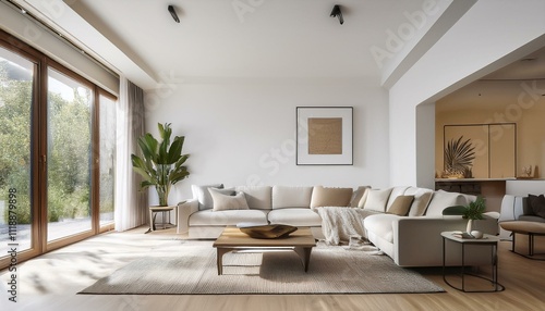 Decor Inspiration for a Contemporary White and Neutral Living Room