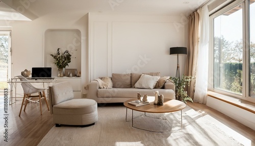 Wallpaper Mural Creating a Cozy Atmosphere with Candles in White and Neutral Living Room Torontodigital.ca