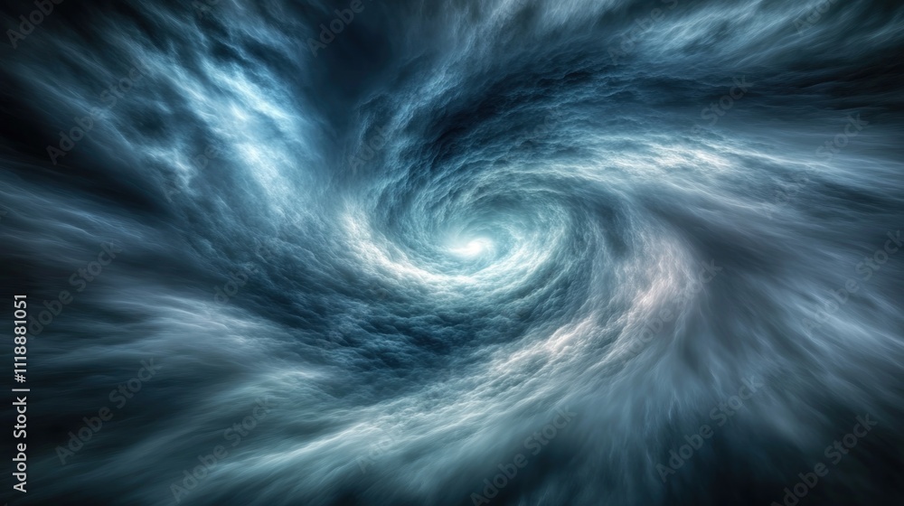 Fototapeta premium Celestial Vortex: A swirling symphony of clouds forming a mesmerizing spiral, a cosmic dance of light and shadow