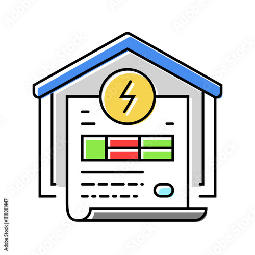 home energy audit color icon vector. home energy audit sign. isolated symbol illustration