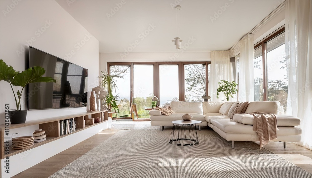 Fototapeta premium Creating a stylish gallery wall in living rooms