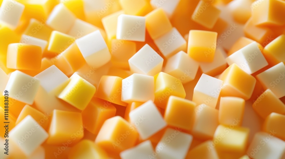 A Close-Up of Delicious Creamy Cubes of Pastel Yellow and White Candy A Close-Up of Delicious Creamy Cubes of Pastel Yellow and White Candy