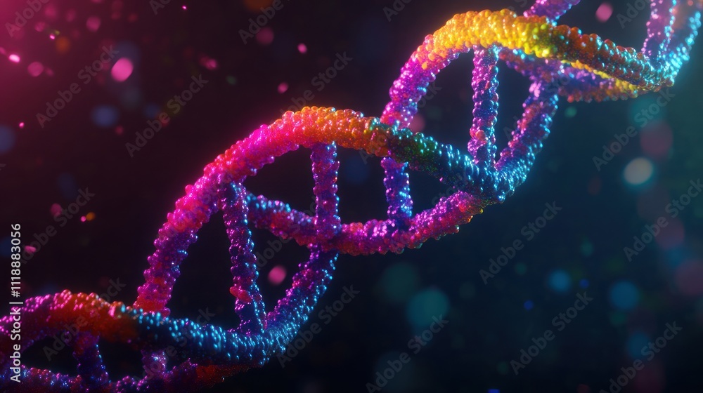 colorful DNA helix, isolated on a dark background colorful DNA helix, isolated on a dark background