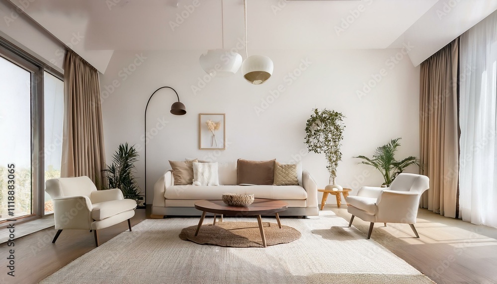 Fototapeta premium Creating a stylish workspace in your living room