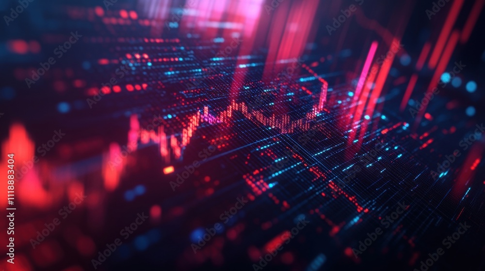 Obraz premium Digital Stock Market Data Visualization