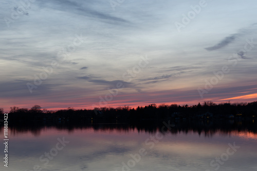 Reflection of trees in a lake