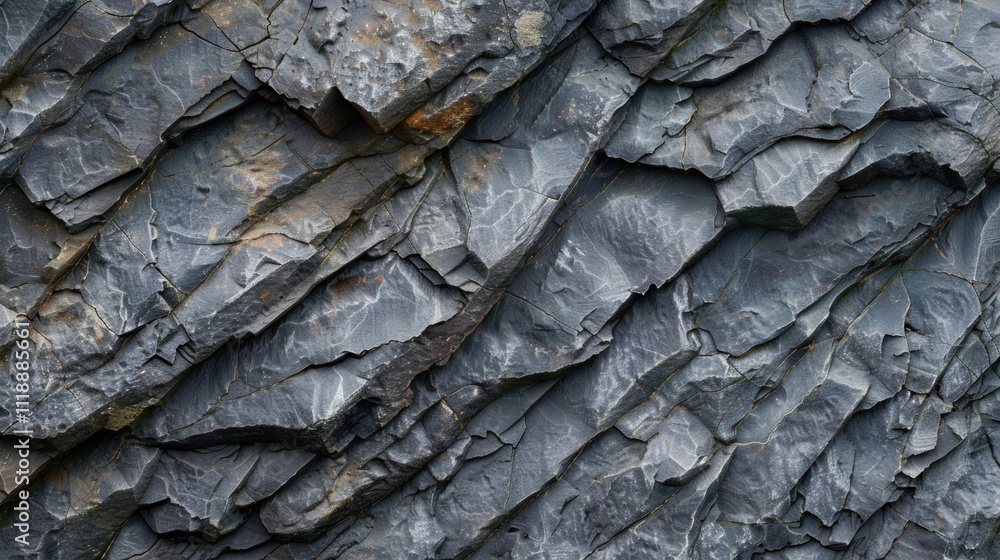 Textured layers of dark rock showcasing geological formations. Textured layers of dark rock showcasing geological formations.