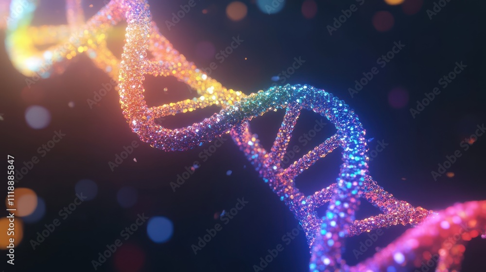 colorful DNA helix, isolated on a dark background colorful DNA helix, isolated on a dark background