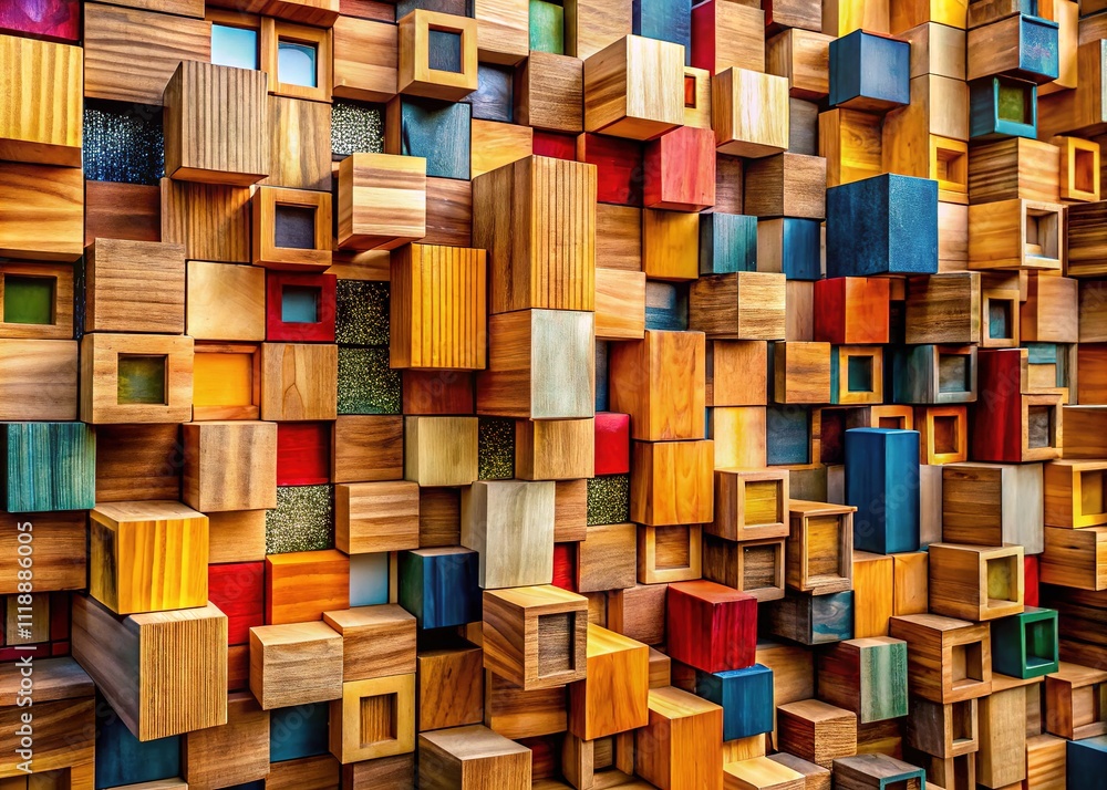 AI Photo: Fake or Fact? Wood Blocks Architectural Photography AI Photo: Fake or Fact? Wood Blocks Architectural Photography