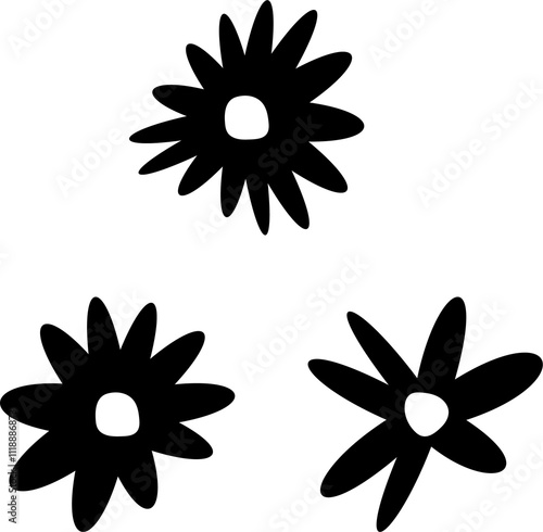 Daisy icon set isolated on white background vector illustration design.