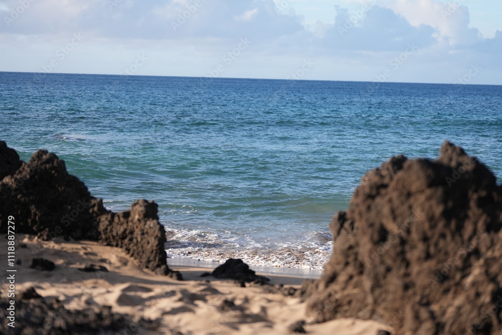Secret beach and coral rocks in Maui Hawaii Secret beach and coral rocks in Maui Hawaii