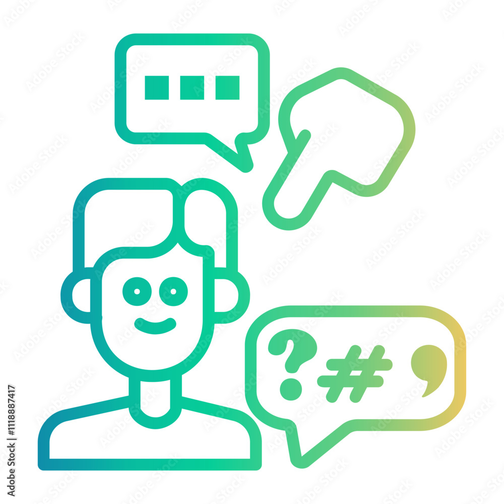 discrimination Line Gradient Icon discrimination Line Gradient Icon