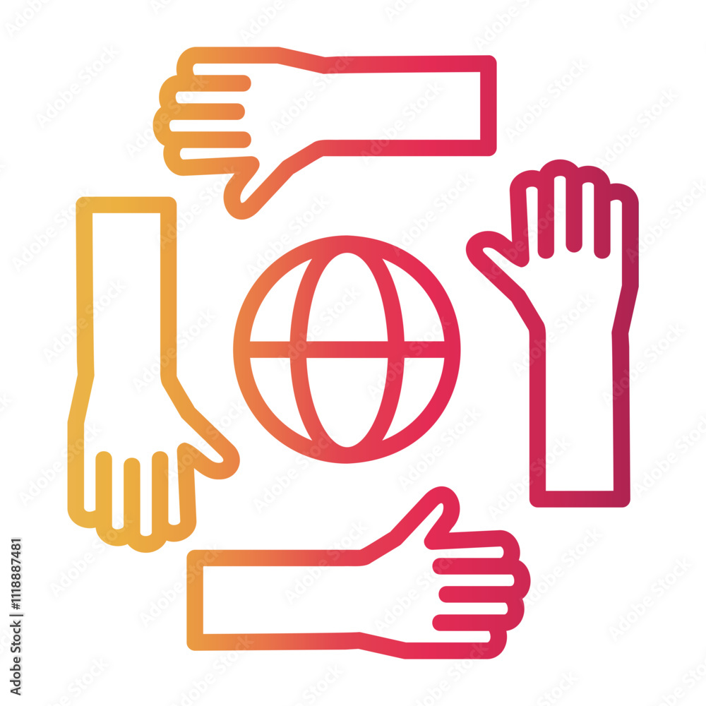 Obraz premium global Line Gradient Icon