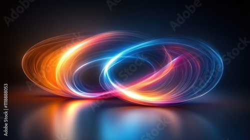 Abstract glowing light swirls.